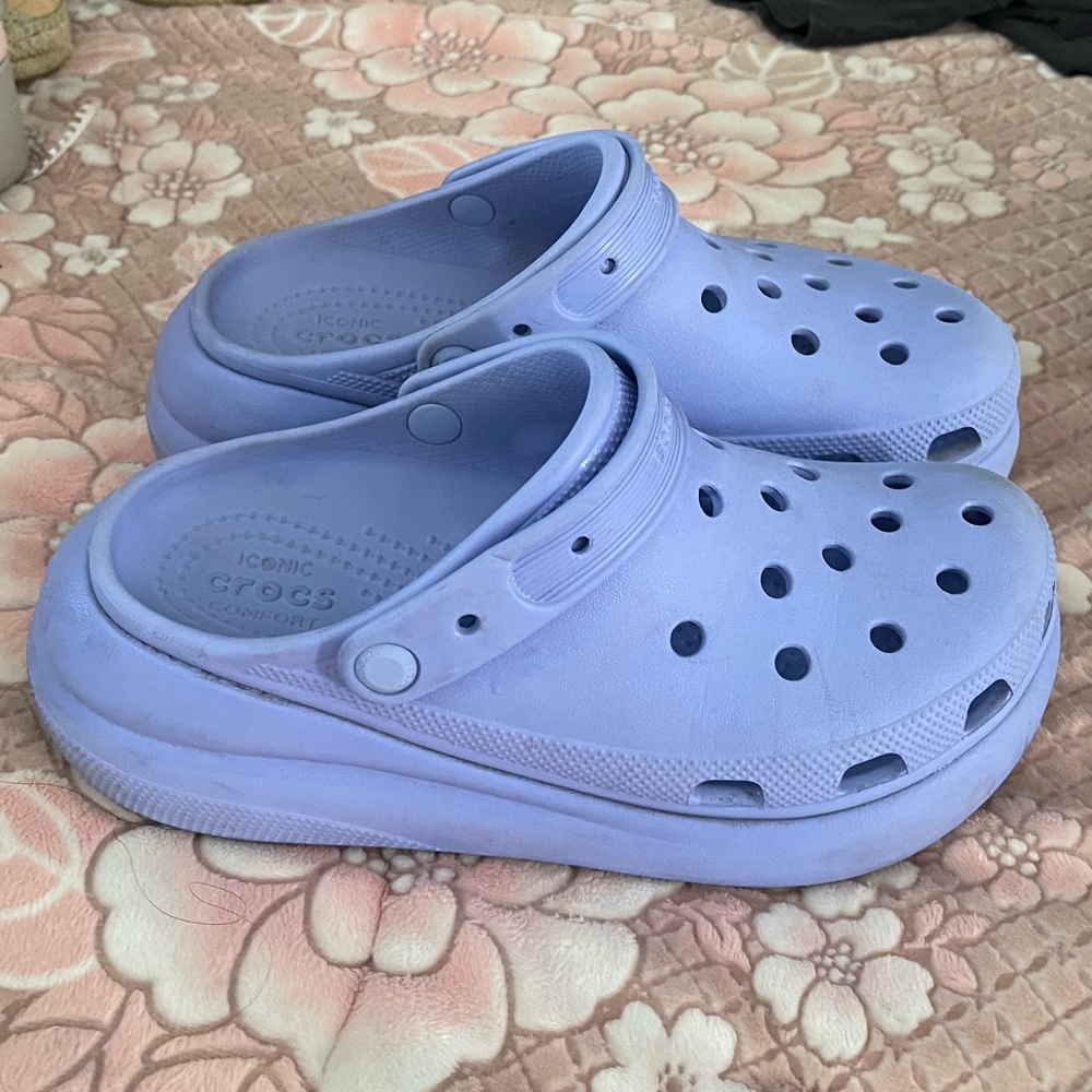Crocs Classic Crush Platform Added Height Purple Clog